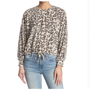 Know One Cares Brushed Knit Leopard Print Sweater